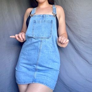 Denim overall dress